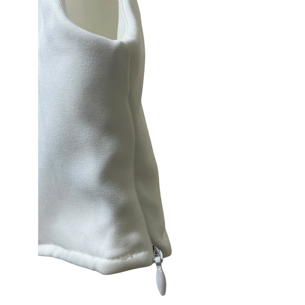 Princess Polly Huxley Set Crop Top 4 White Square Neck Side Zip Sleeveless - Picture 3 of 5